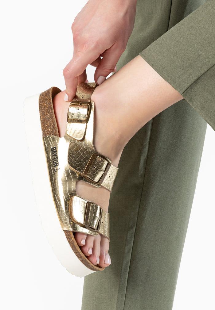 Bayton Sandales Achille Plus Doré à Plateforme Bayton Femme