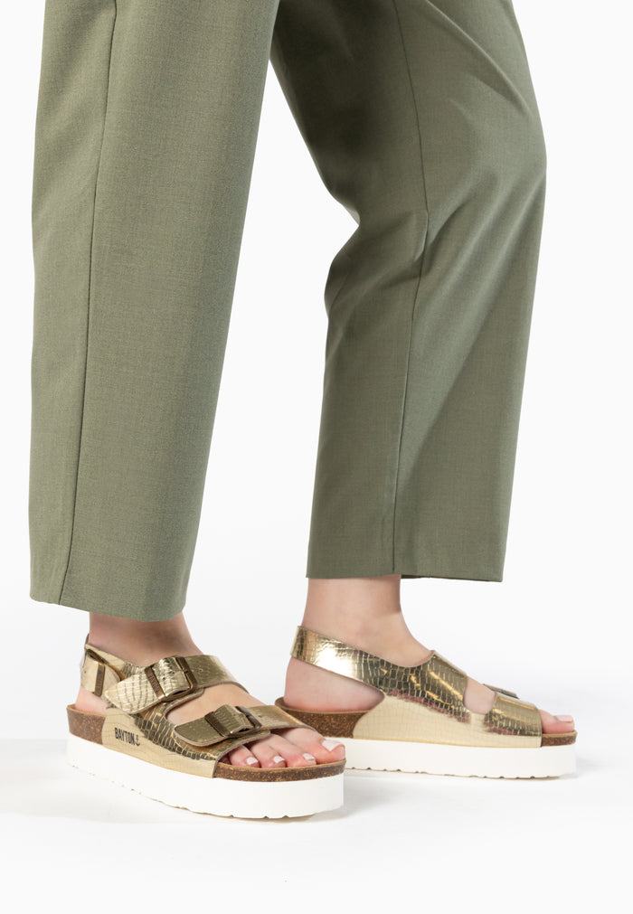 bayton Sandales Achille Plus Doré à Plateforme Bayton femme