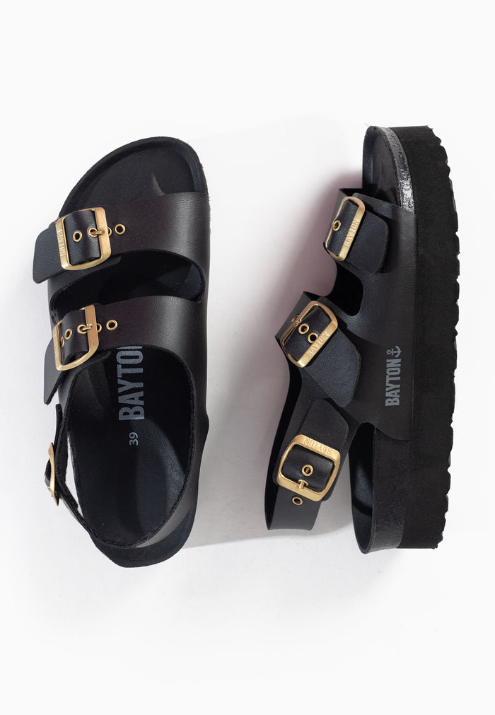 Bayton Sandales Achille Plus Noir à Plateforme Bayton Femme