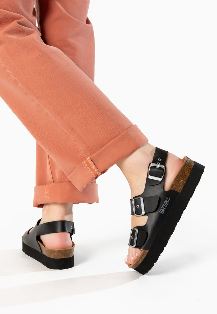 Bayton Sandales Achille Plus Noir à Plateforme Bayton Femme