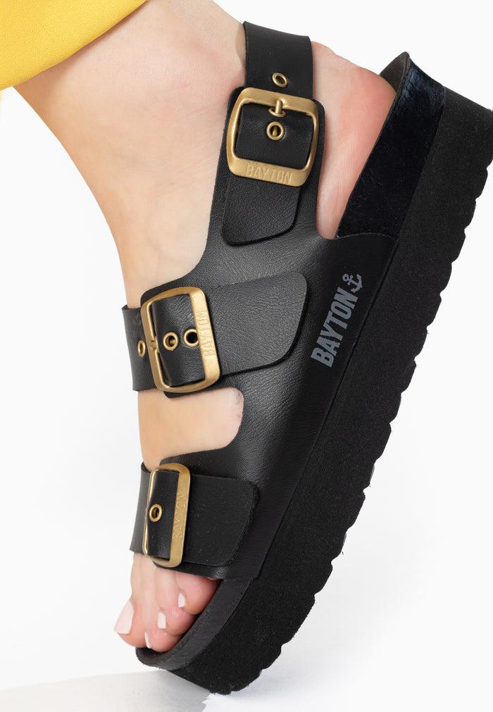 bayton Sandales Achille Plus Noir à Plateforme Bayton femme