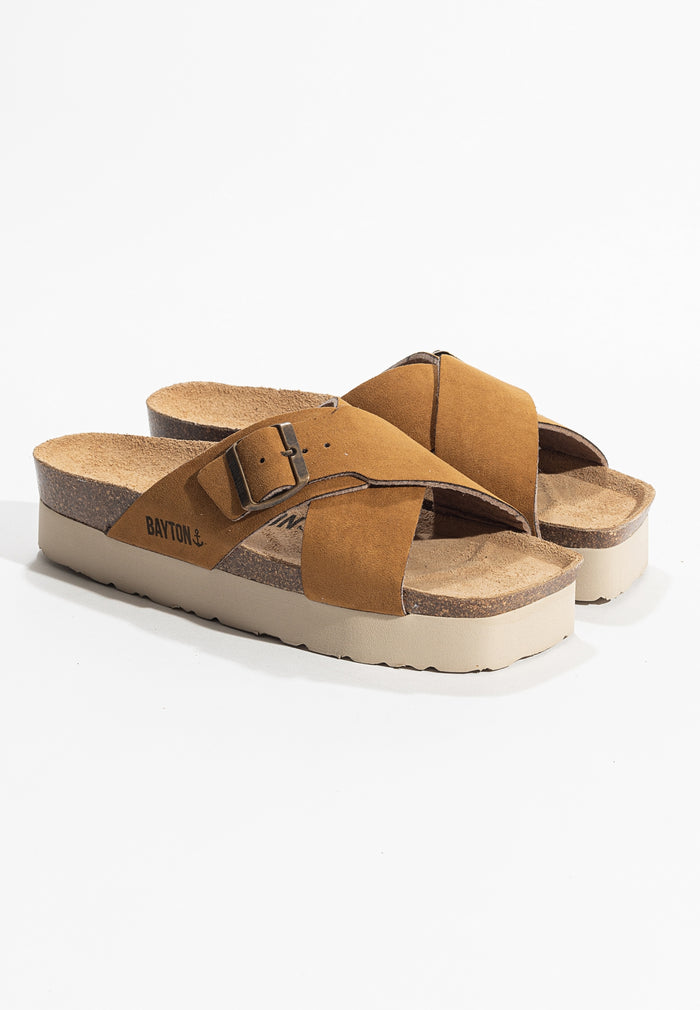 bayton Sandales Ajax Camel à Plateforme Bayton femme