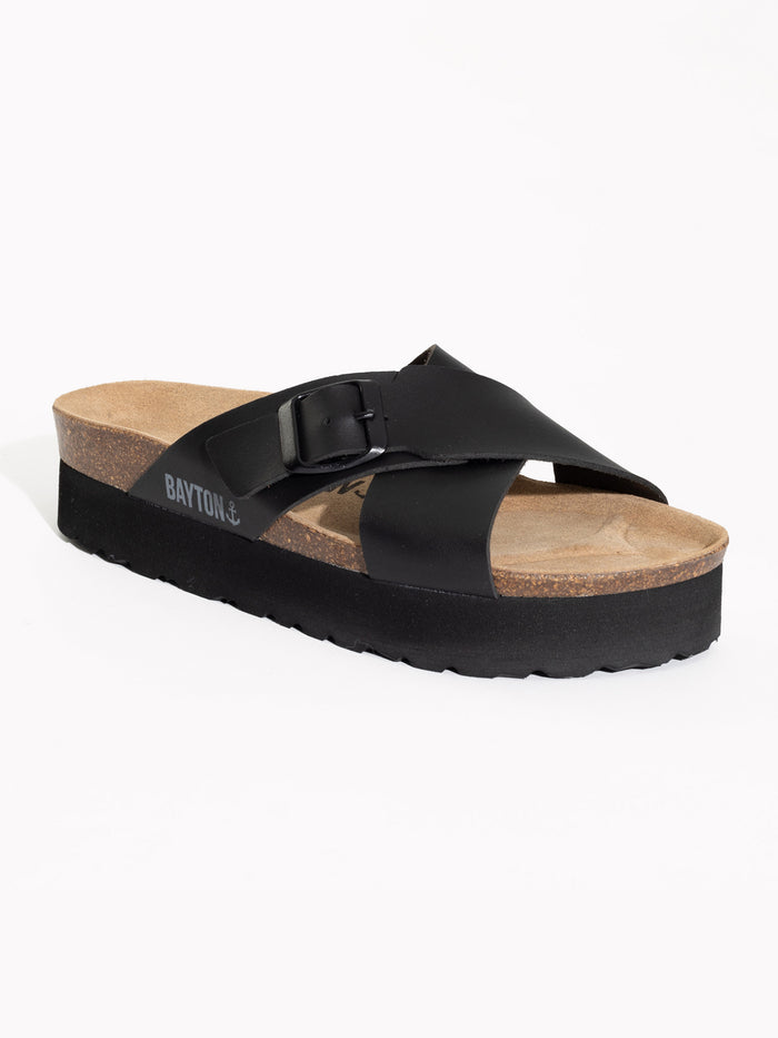 Bayton Sandales Ajax Noir à Plateforme Bayton Femme
