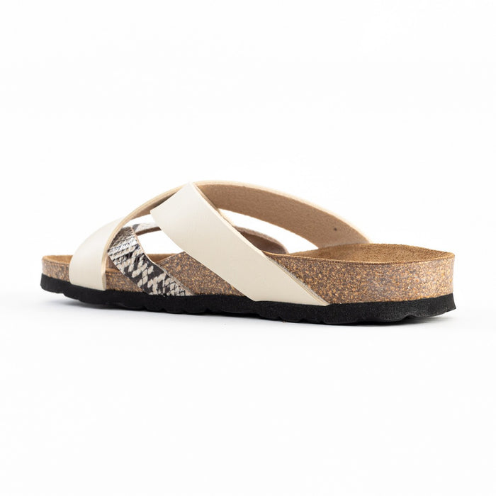 Bayton Sandales Alava Multibrides Beige Et Python à Entre-Doigts Bayton Femme