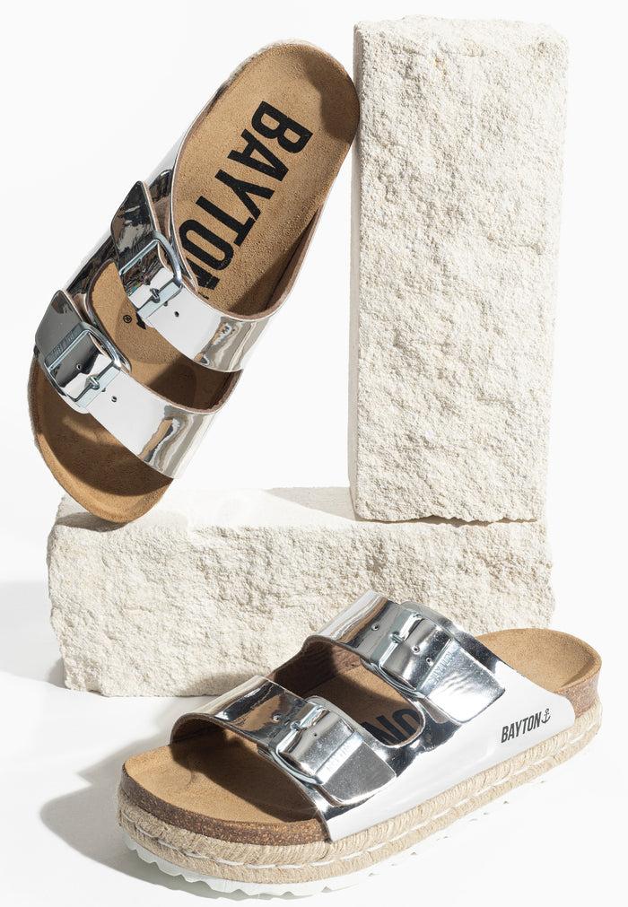 Bayton Sandales Alcee Argent à Plateforme Bayton Femme