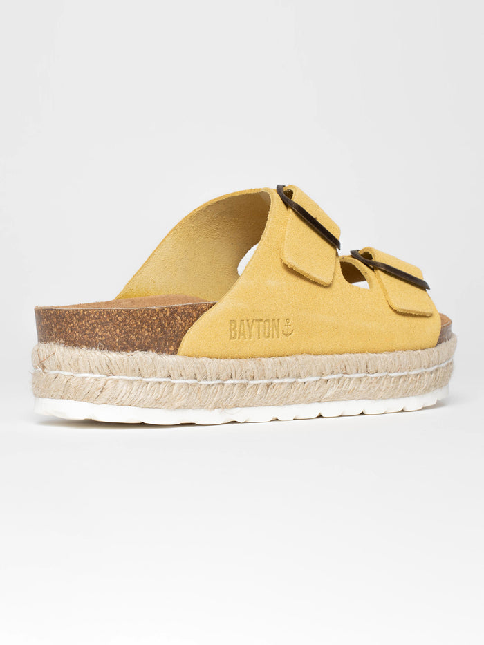 Bayton Sandales Alcee Moutarde à Plateforme En Cuir Suédé Bayton Femme