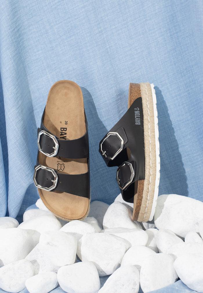 Bayton Sandales Alcee Noir à Plateforme Bayton Femme