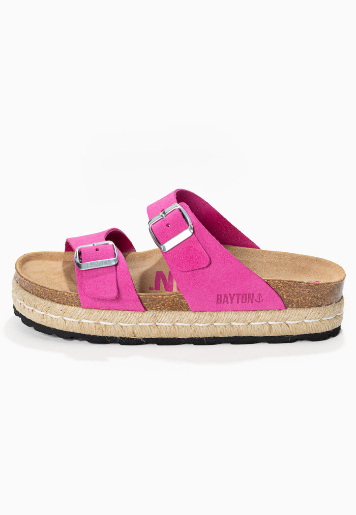 Bayton Sandales Alcee Rose à Plateforme En Cuir Suédé Bayton Femme