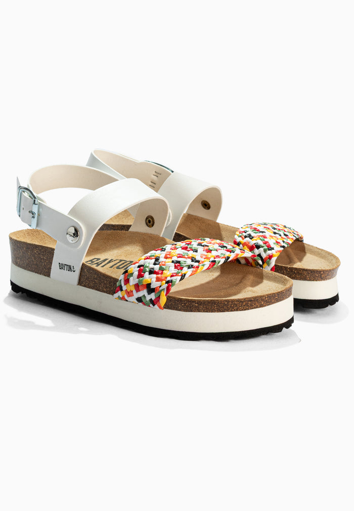 Bayton Sandales Almeria Blanc Et Multicouleur à Plateforme Bayton Femme
