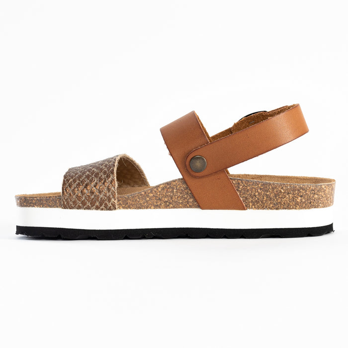 Bayton Sandales Almeria Bronze Et Camel à Plateforme Bayton Femme