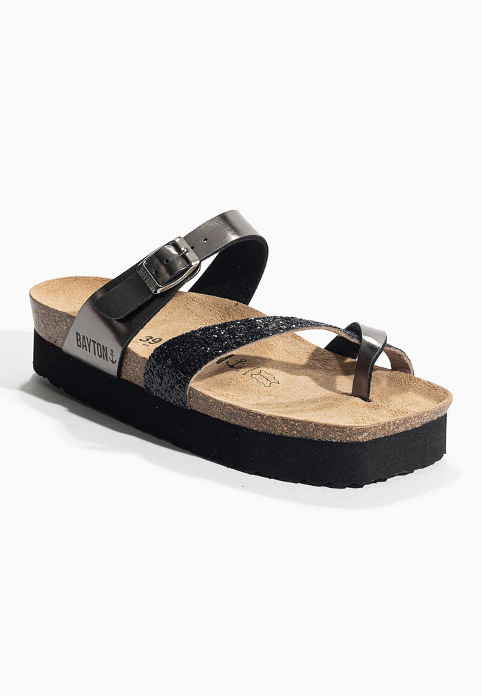 Bayton Sandales Andromac Argent Foncé Et Paillettes à Plateforme Bayton Femme