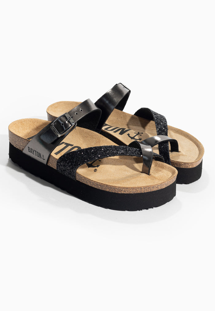Bayton Sandales Andromac Argent Foncé Et Paillettes à Plateforme Bayton Femme