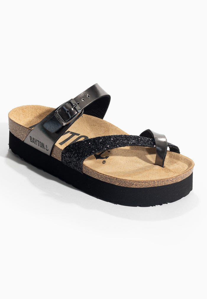 Bayton Sandales Andromac Argent Foncé Et Paillettes à Plateforme Bayton Femme
