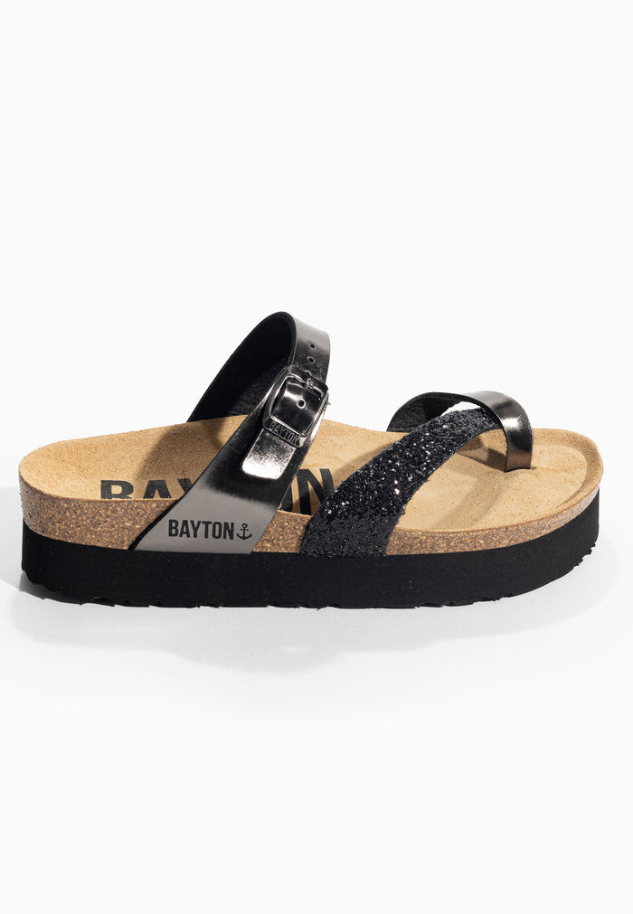Bayton Sandales Andromac Argent Foncé Et Paillettes à Plateforme Bayton Femme