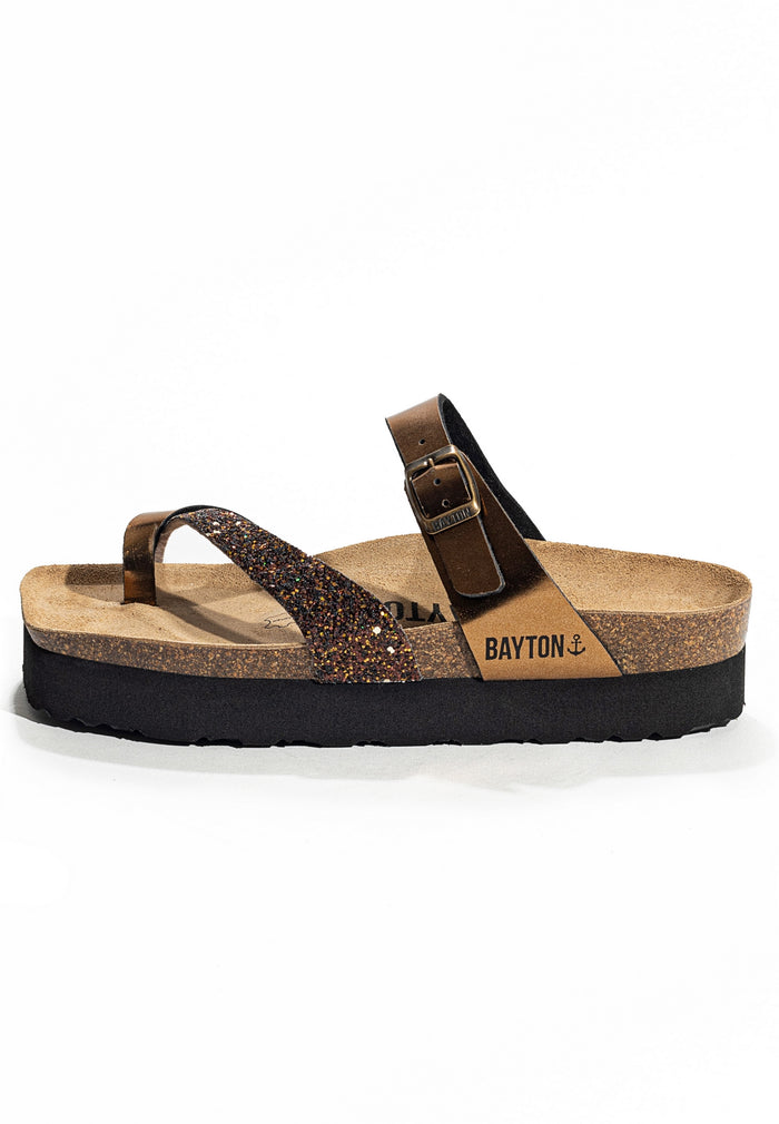 Bayton Sandales Andromac Bronze Et Paillettes à Plateforme Bayton Femme