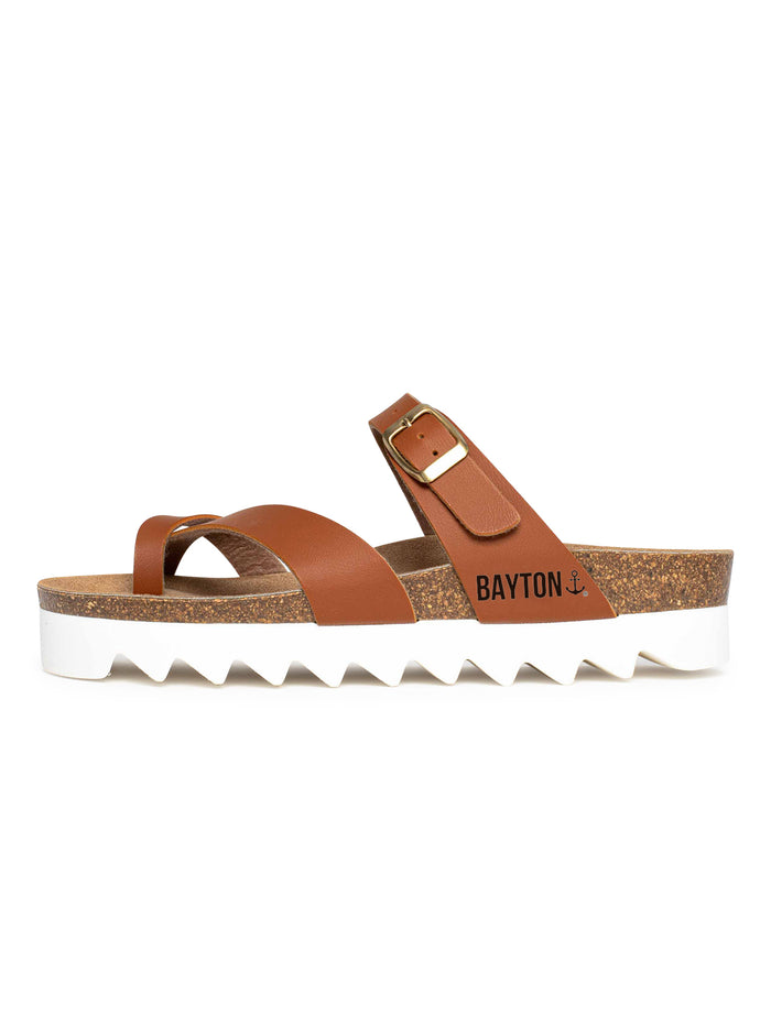 Bayton Sandales Andromac Camel à Plateforme Bayton Femme