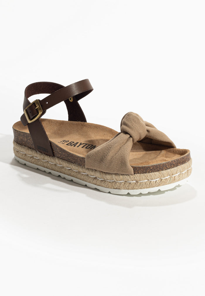 Bayton Sandales Anna Marron Et Beige à Plateforme Bayton Femme