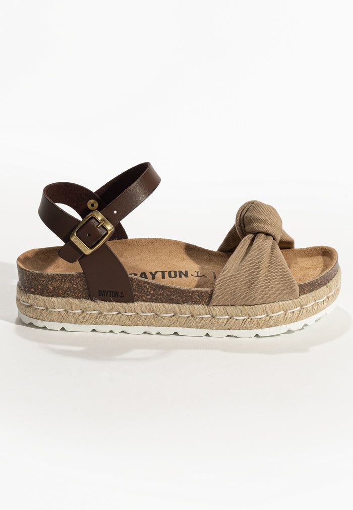 Bayton Sandales Anna Marron Et Beige à Plateforme Bayton Femme