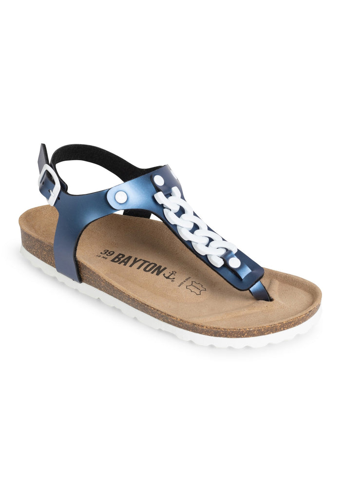 Bayton Sandales Astrid Bleu Marine à Entre-Doigts Bayton Femme
