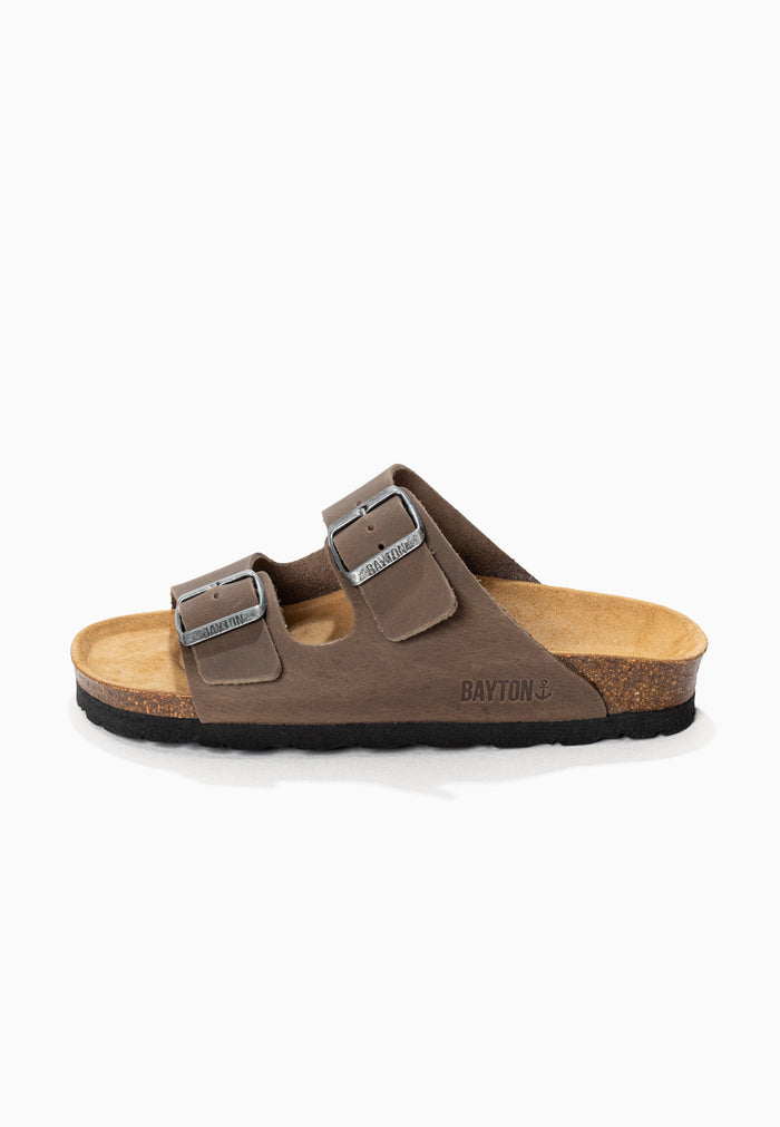 Bayton Sandales Atlas Anthracite 100% Cuir 2 Brides Bayton Enfant