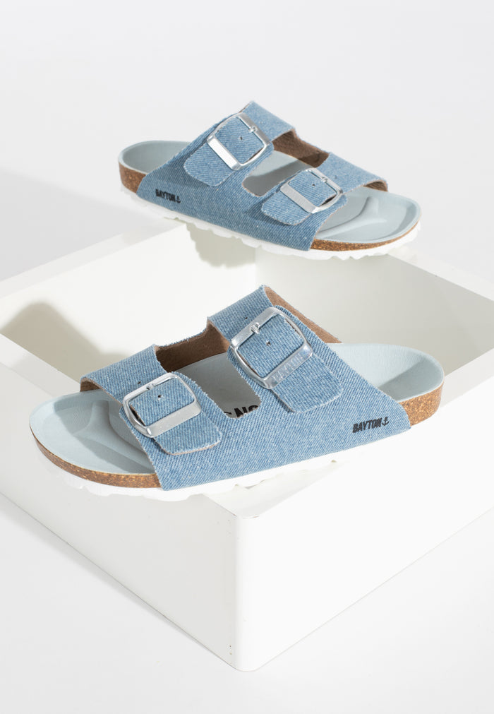 bayton Sandales Atlas Bleu Ciel Denim 2 brides Bayton enfant