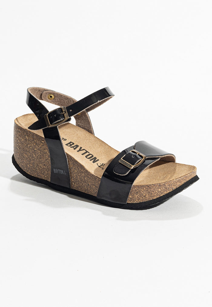 Bayton Sandales Avon Noir Compensées Et Semi-compensées Bayton Femme