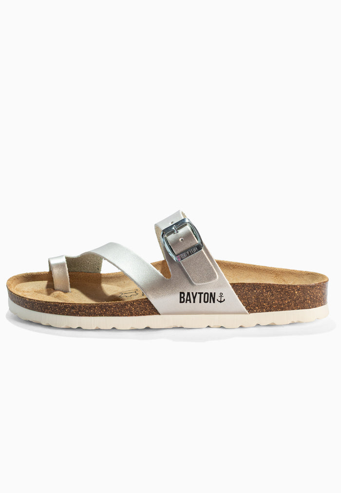 Bayton Sandales Biscaye Argentées à Entre-Doigts Bayton Femme