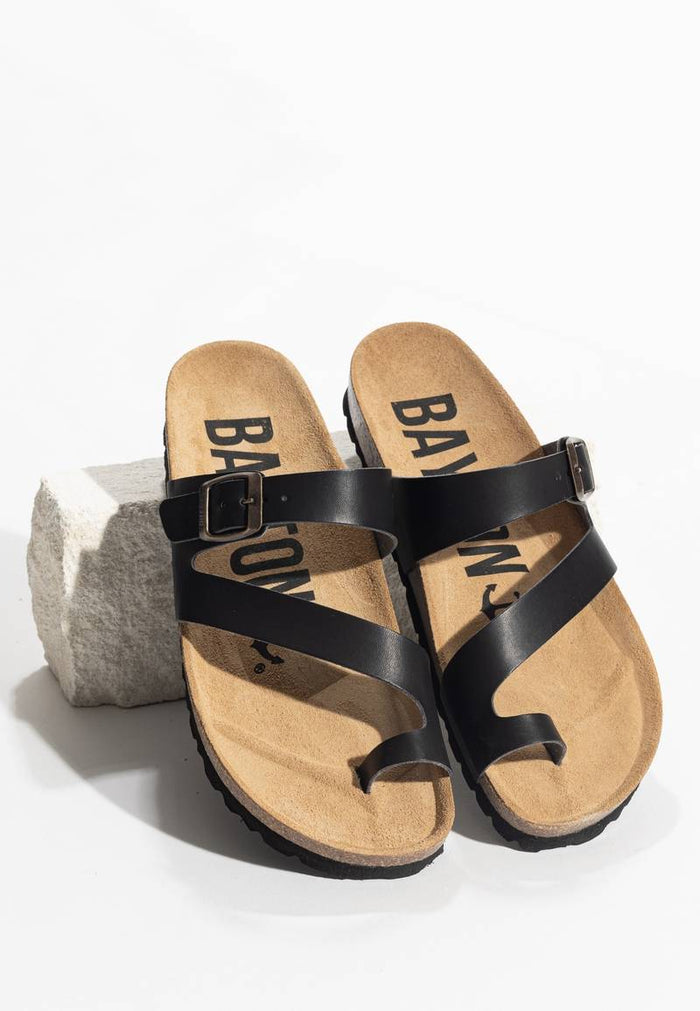 bayton Sandales Biscaye Noir à Entre-Doigts Bayton Femme