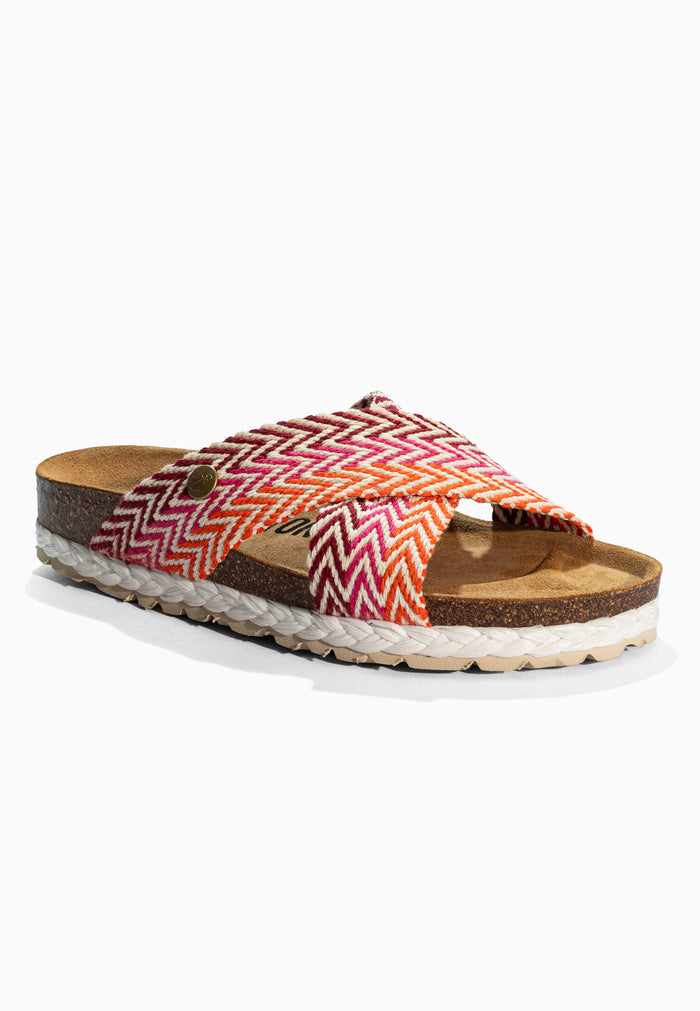 Bayton Sandales Burgos Bordeaux Et Rose Et Orange Bayton