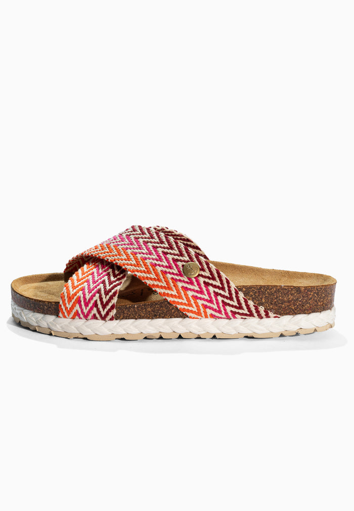 Bayton Sandales Burgos Bordeaux Et Rose Et Orange Bayton