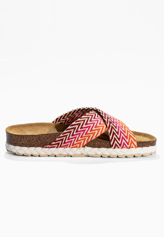Bayton Sandales Burgos Bordeaux Et Rose Et Orange Bayton