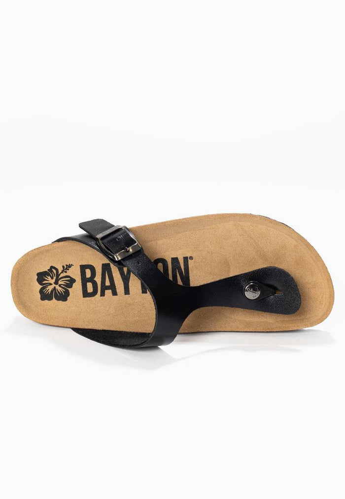 Bayton Sandales Cairns Noir à Entre-Doigts Bayton Femme