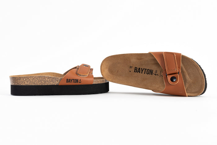 Bayton Sandales Calypso Camel à Plateforme Bayton Femme