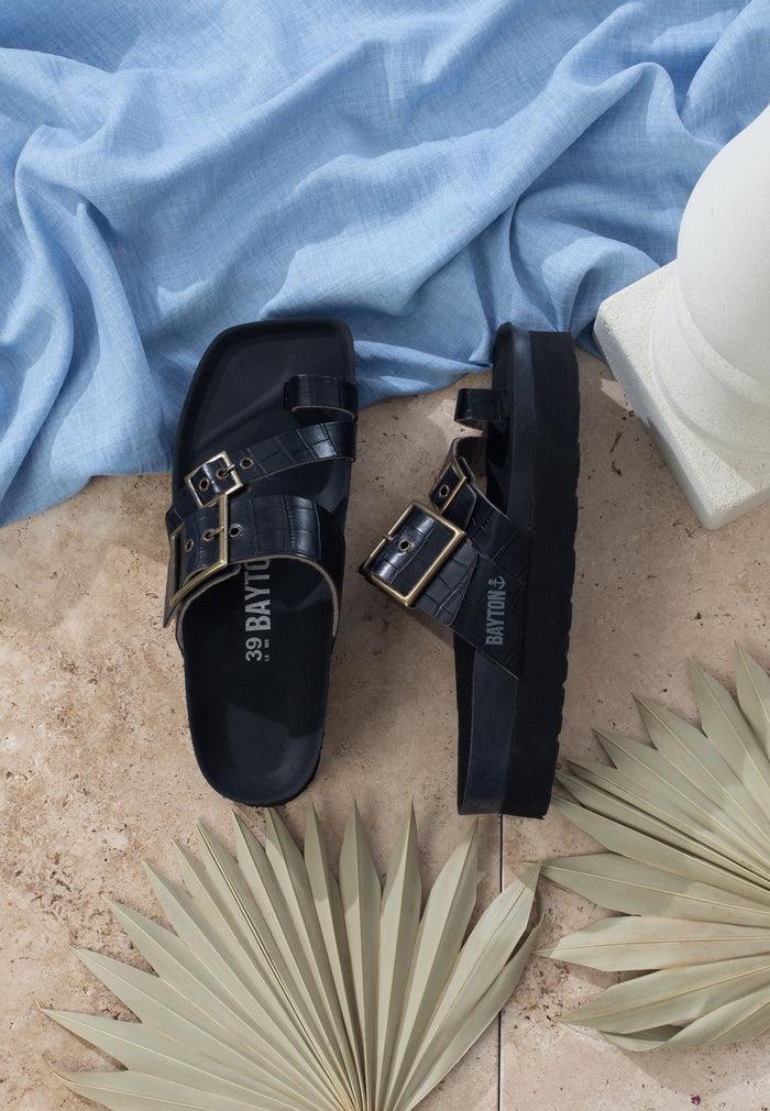 bayton Sandales Castel Noir à Plateforme Bayton femme