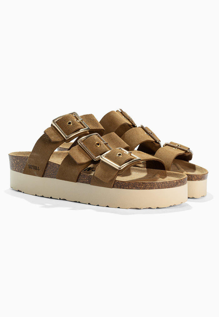 bayton Sandales Castelo Camel à Plateforme en cuir Suédé Bayton femme