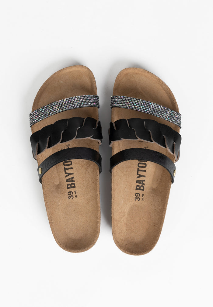 Bayton Sandales Corail Noir Et Gris Multi-Brides Bayton Femme