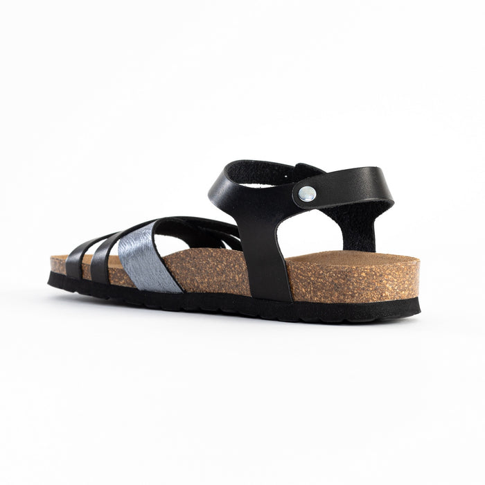 Bayton Sandales Denia Noir Et Pewter Multi-Brides Bayton Femme