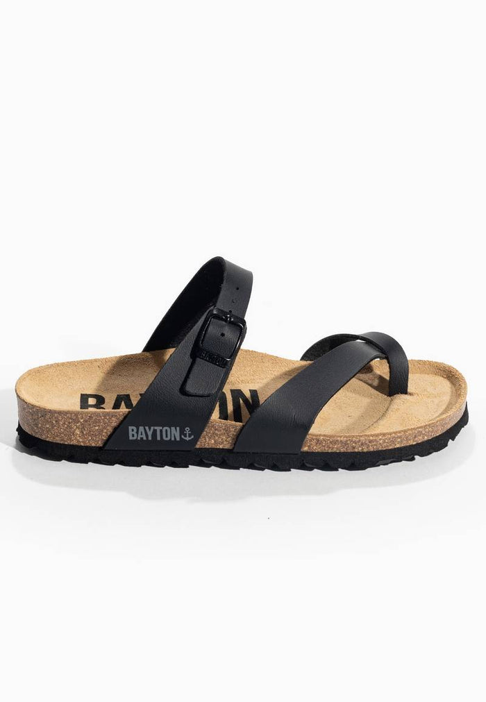 Bayton Sandales Diane Noir à Entre-Doigts Bayton Femme