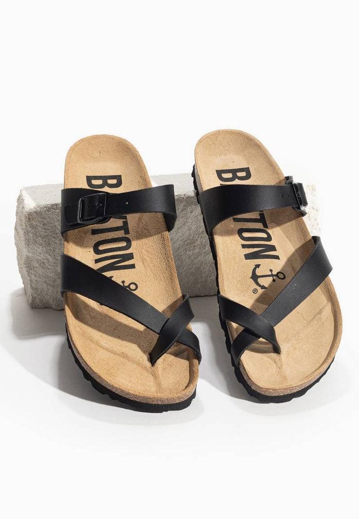 bayton Sandales Diane Noir à Entre-Doigts Bayton Femme