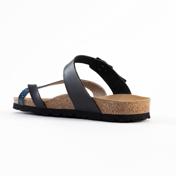 Bayton Sandales Diane Noir Et Bleu à Entre-Doigts Bayton Femme