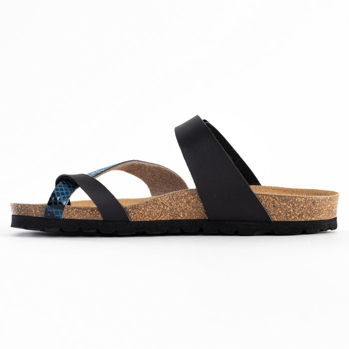 Bayton Sandales Diane Noir Et Bleu à Entre-Doigts Bayton Femme