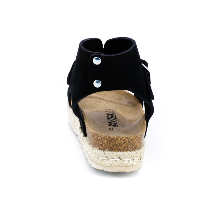 Bayton Sandales Dubbo à Plateforme Noir En Cuir Suédé Multi-Brides Bayton Femme