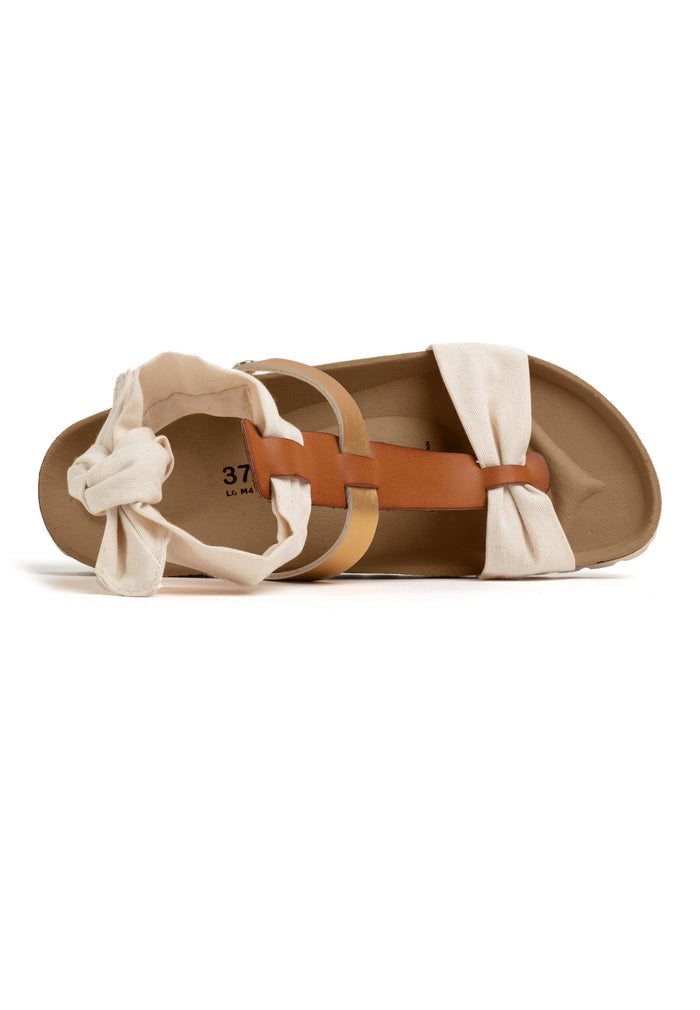 Bayton Sandales Fonelle Beige Et Dorées Multi-Brides Bayton Femme