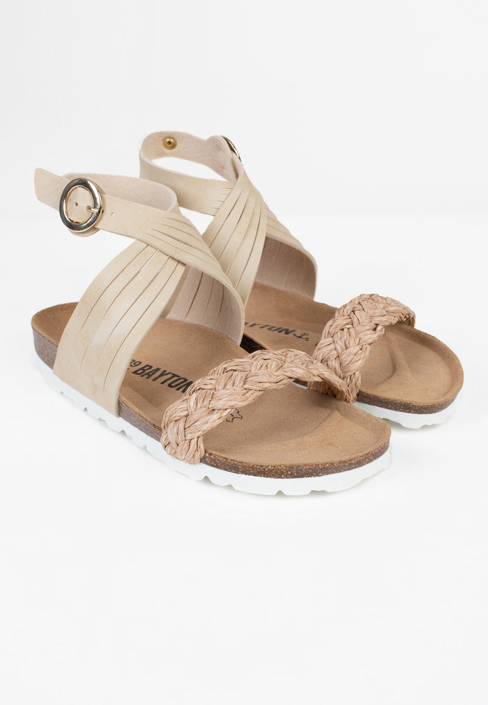 bayton Sandales Garrigue Beige Et Dorées Multi-Brides Bayton femme