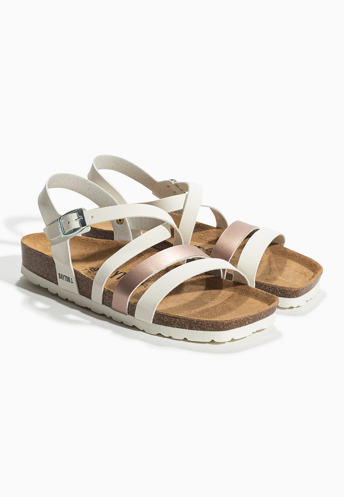 Bayton Sandales Gerone Blanc Et Rose Gold Multi-Brides Bayton Femme