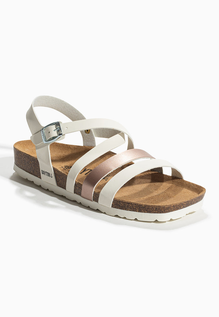 Bayton Sandales Gerone Blanc Et Rose Gold Multi-Brides Bayton Femme