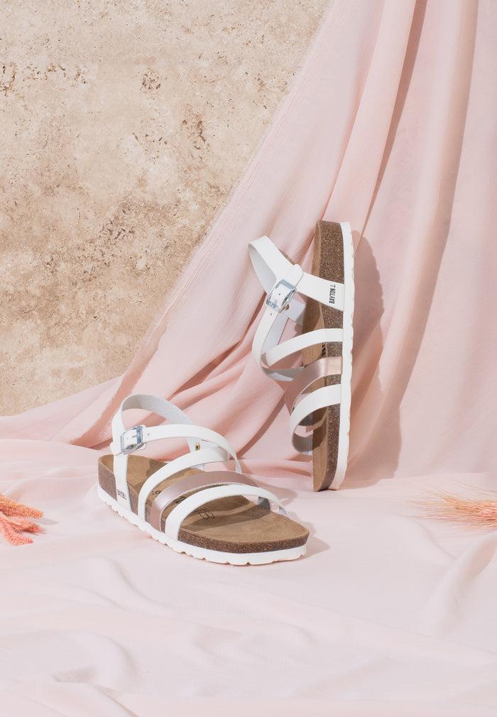 bayton Sandales Gerone Blanc et Rose gold Multi-Brides Bayton femme
