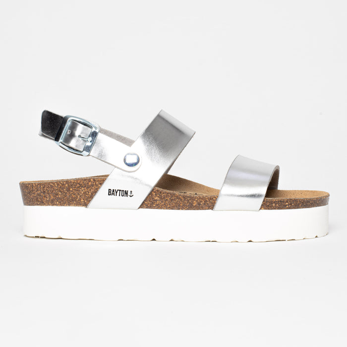 Bayton Sandales Gladstone Argentées à Plateforme Bayton Femme