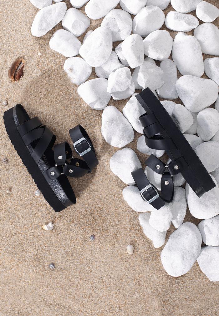 Bayton Sandales Haring Noir à Plateforme Bayton Femme