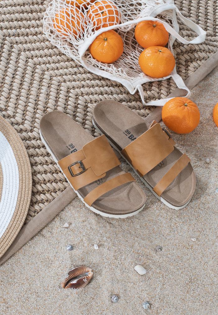 bayton Sandales Hockney Camel 2 Brides Bayton femme